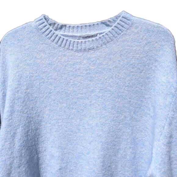 Men's Kangra Alpaca Wool Sky Blue Crew Sweater Italy Euro Old Money Academia - Picture 4 of 7